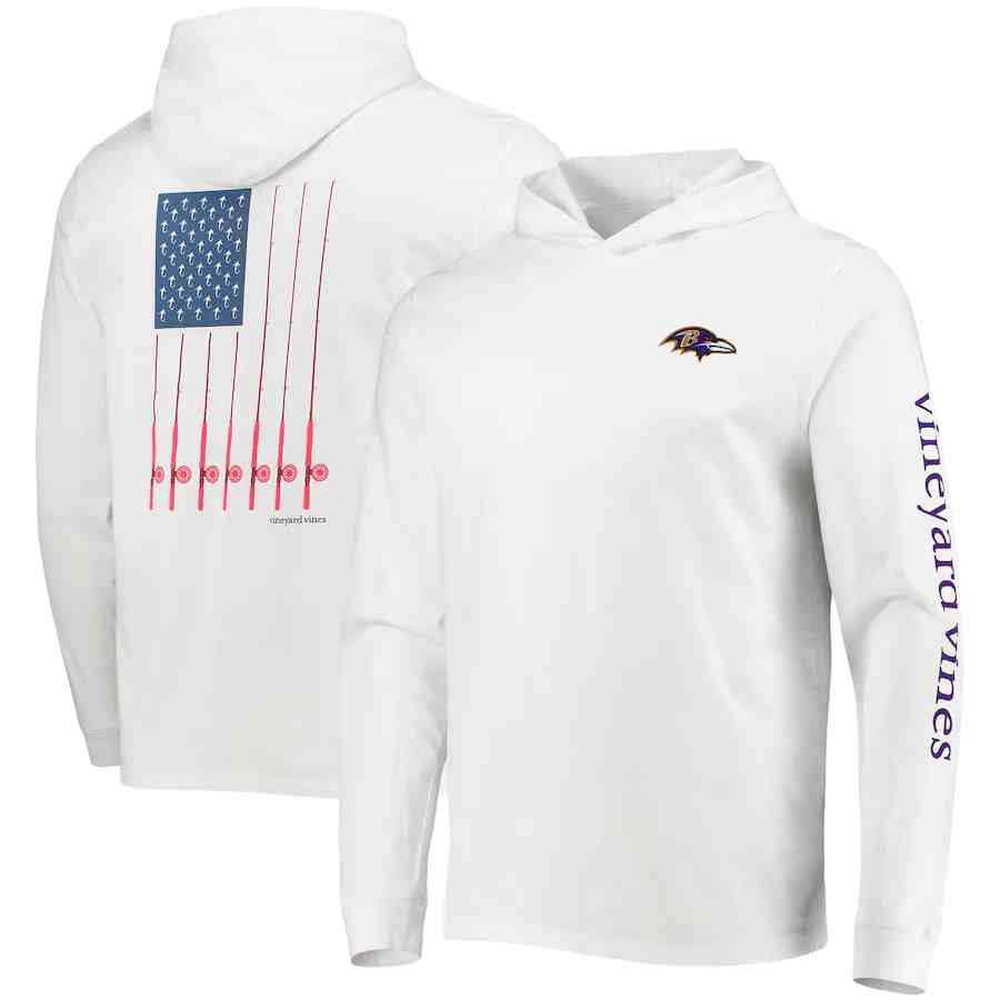 Men Baltimore Ravens white Performance Pullover Hoodie
