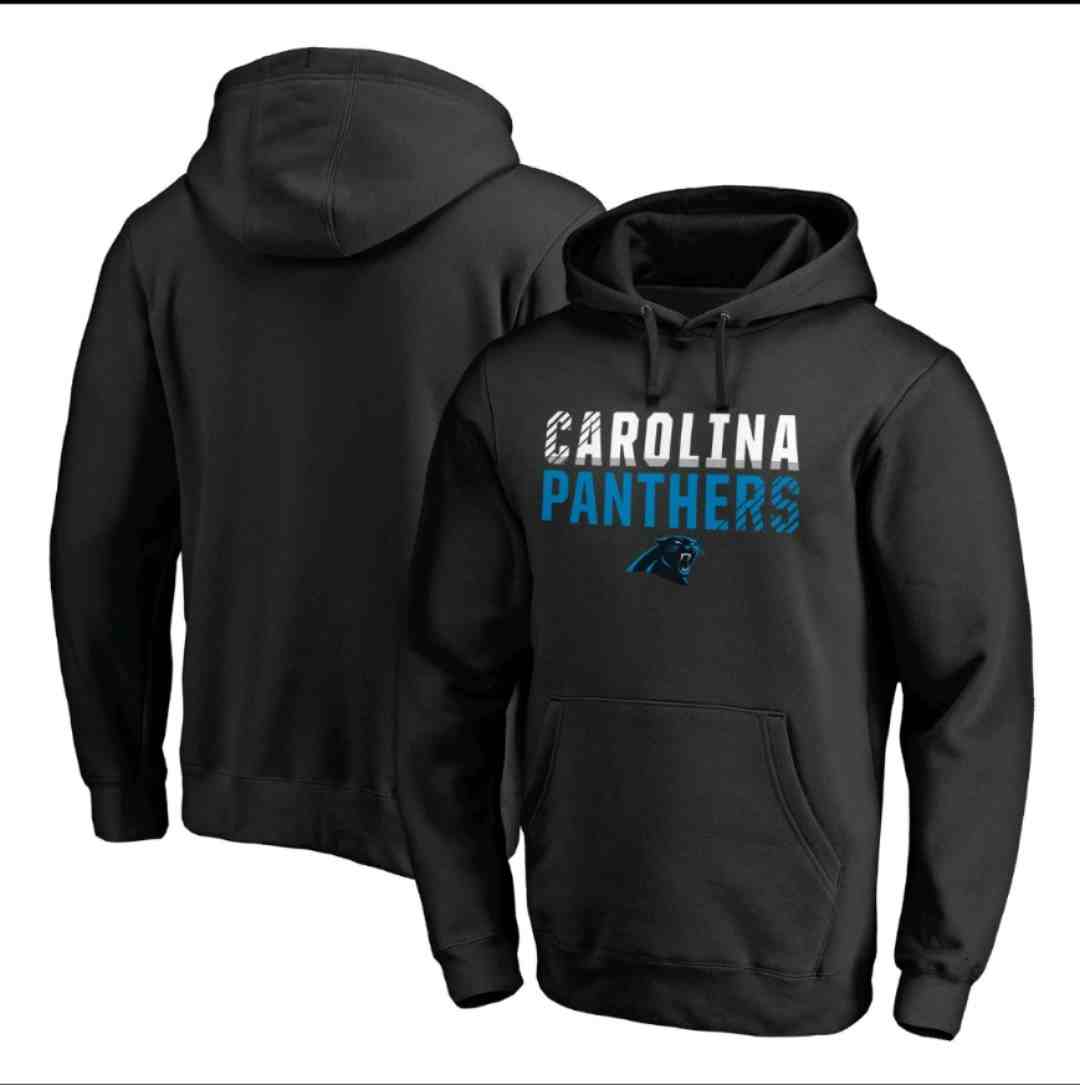 Men's Carolina Panthers Black Sideline Circuit Pullover Performance Hoodie
