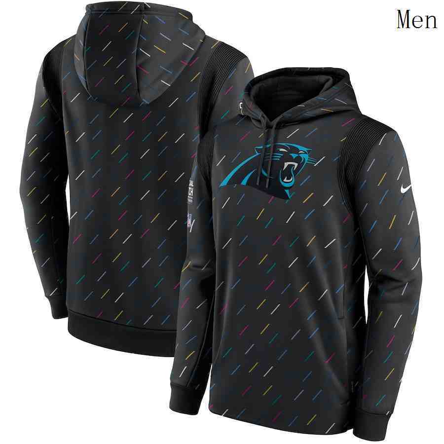 Men Carolina Panthers Nike Charcoal 2021 NFL Crucial Catch Therma Pullover Hoodie