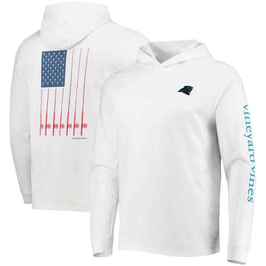 Men's Carolina Panthers White Performance Pullover Hoodie