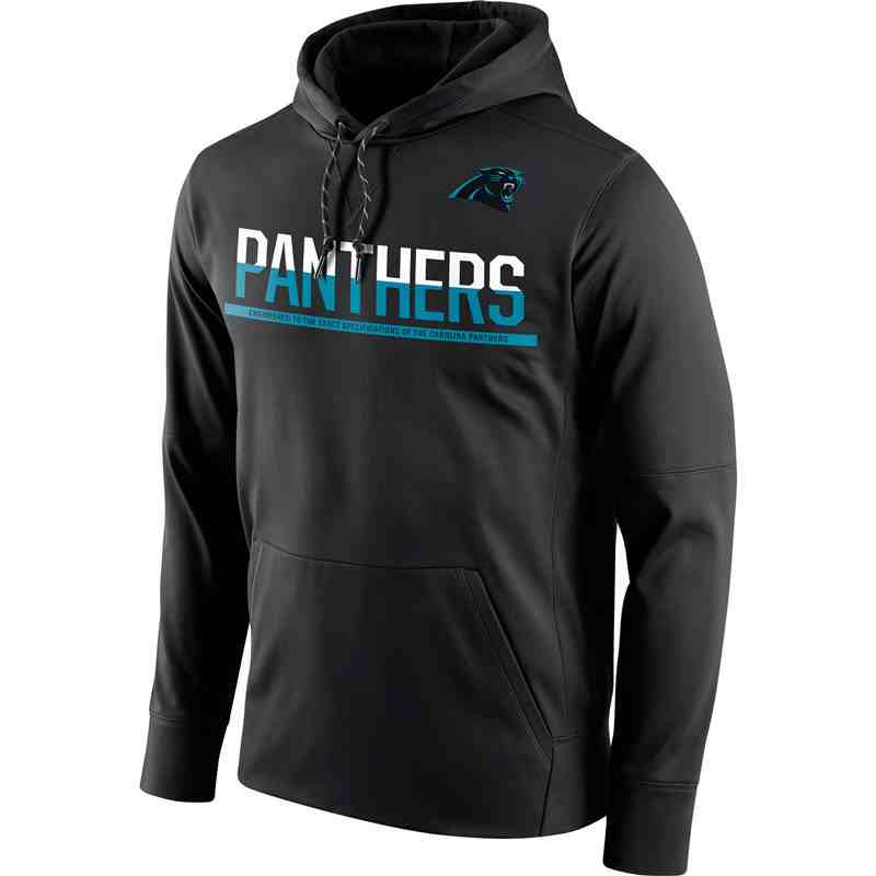 Men's Carolina Panthers Nike Black Sideline Circuit Pullover Performance Hoodie
