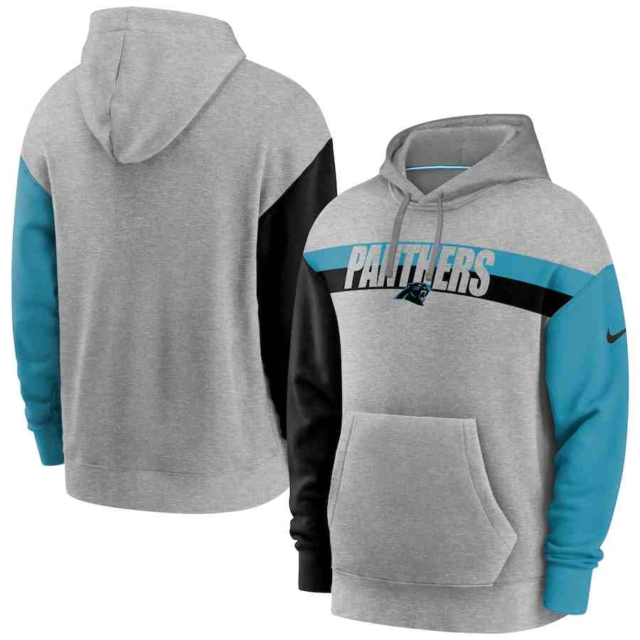Nike Carolina Panthers Heathered Gray Fan Gear Heritage Tri-Blend Pullover Hoodie