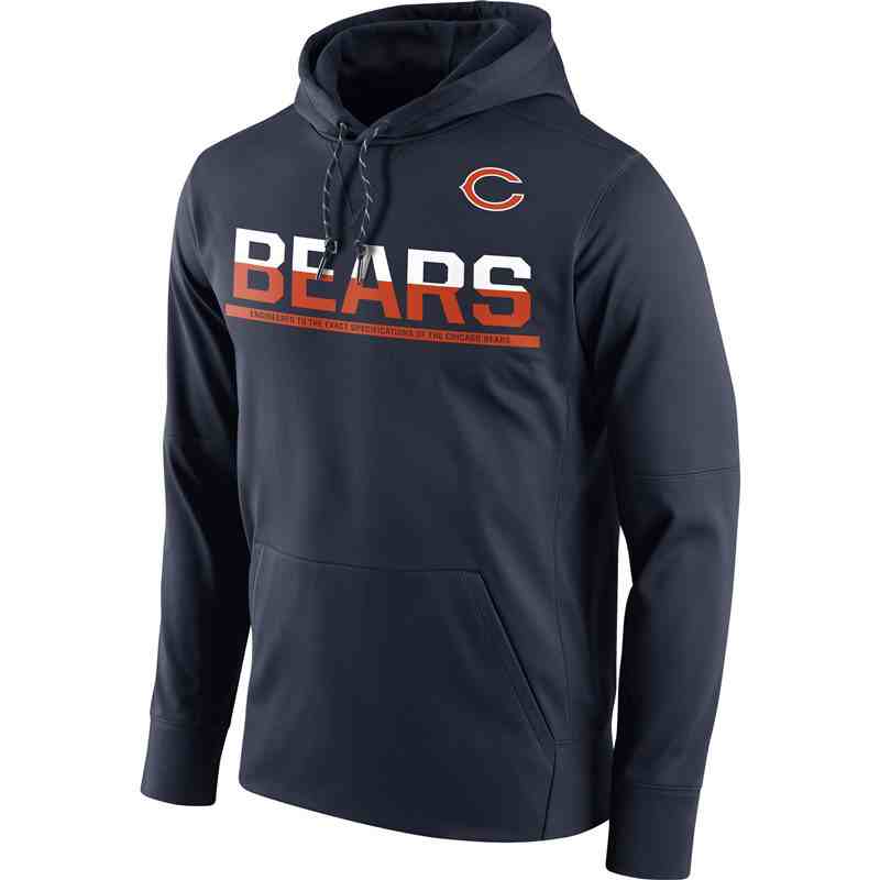 Men's Chicago Bears Nike Black Sideline Circuit Pullover Performance Hoodie