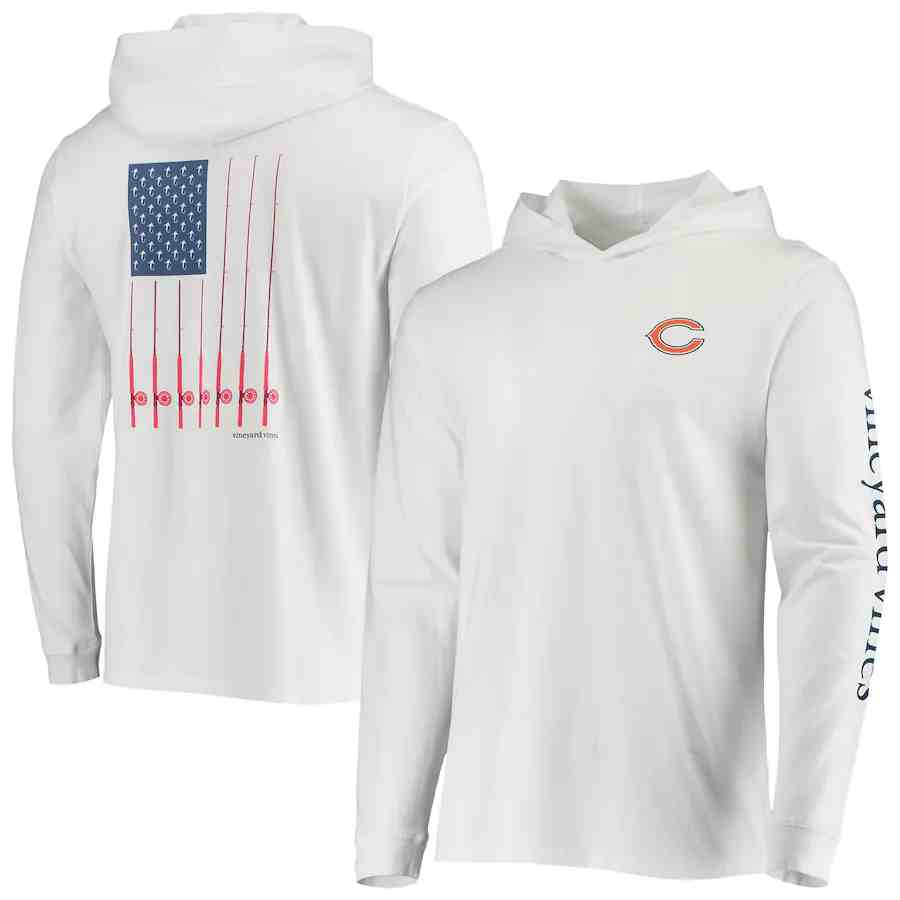 Men's Chicago Bears white Performance Pullover Hoodie