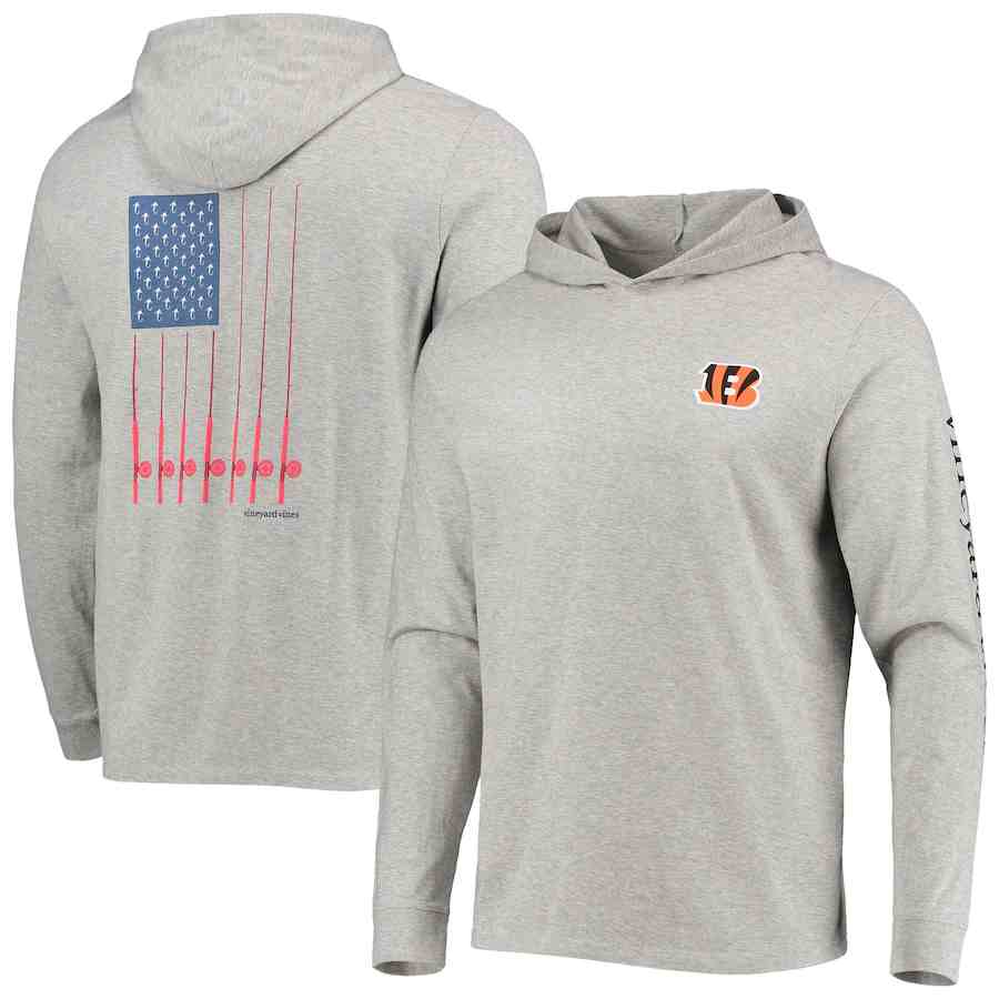 Men's Cincinnati Bengals  Gray Performance Pullover Hoodie