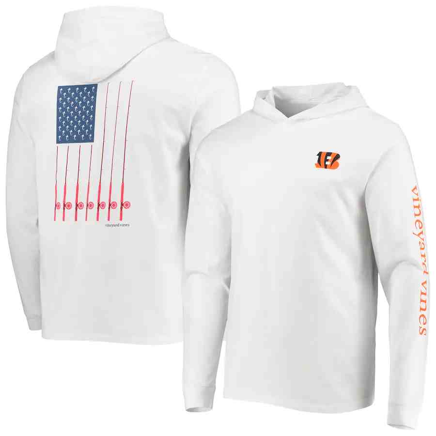 Men's Cincinnati Bengals white Performance Pullover Hoodie