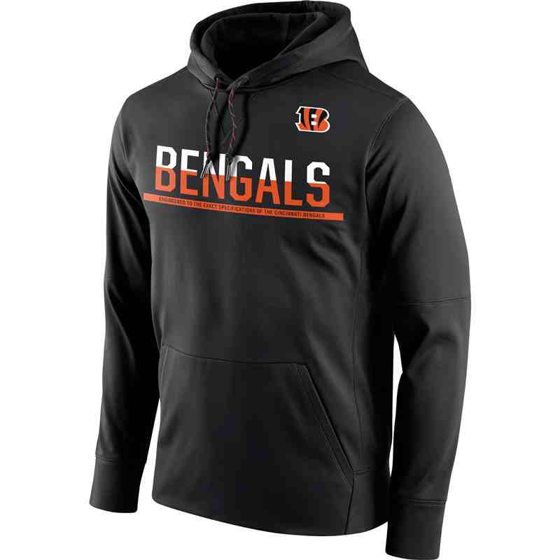 Men's Cincinnati Bengals Nike Black Sideline Circuit Pullover Performance Hoodie