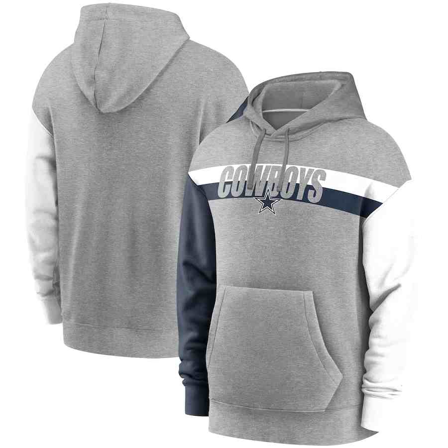 Nike Dallas Cowboys Heathered Gray Fan Gear Heritage Tri-Blend Pullover Hoodie