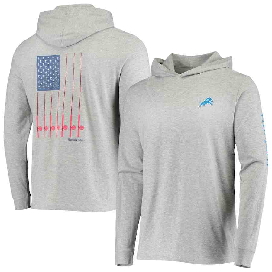 Men's Detroit Lions Grey Performance Pullover Hoodie