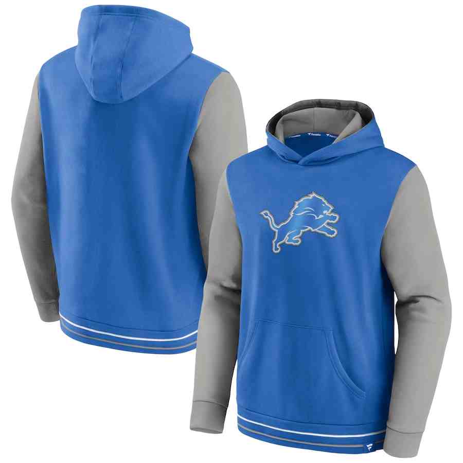 Detroit Lions Fanatics Branded Block Party Pullover Hoodie - Blue&Gray