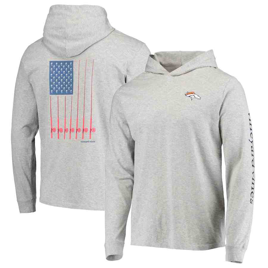 Men's Denver Broncos  Grey Performance Pullover Hoodie
