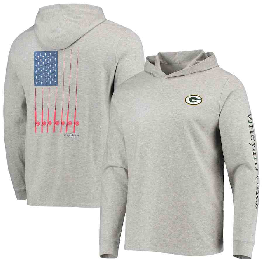 Men's Green Bay Packers  Grey Performance Pullover Hoodie