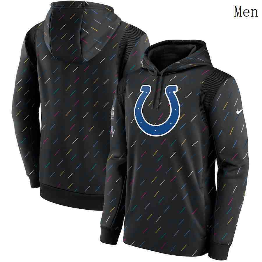 Men Indianapolis Colts Nike Charcoal 2021 NFL Crucial Catch Therma Pullover Hoodie