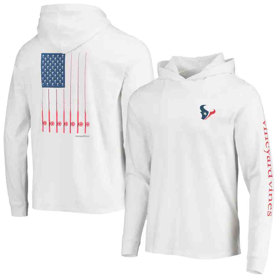 Men's Houston Texans  White Performance Pullover Hoodie