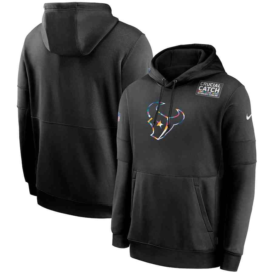 Men's Houston Texans 2020 Nike Crucial Catch Sideline Performance Pullover Hoodie