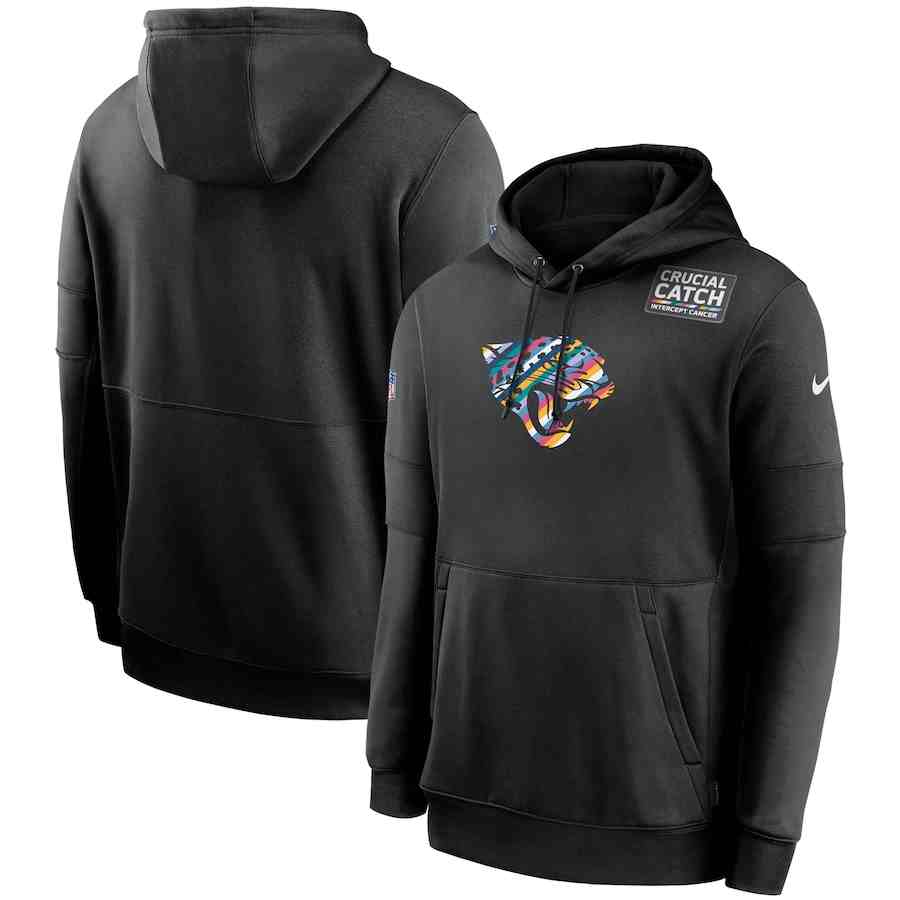 Men's Jacksonville Jaguars 2020 Nike Crucial Catch Sideline Performance Pullover Hoodie
