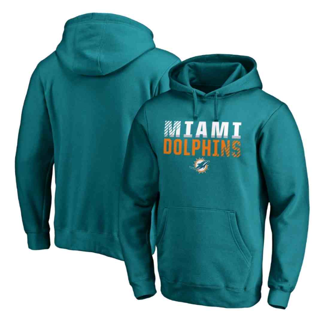 Men's Miami Dolphins Anthracite Sideline Circuit Pullover Performance Hoodie