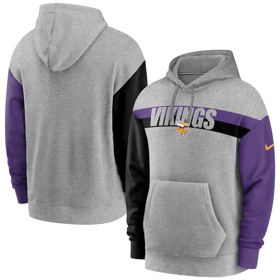Nike Minnesota Vikings Heathered Gray Fan Gear Heritage Tri-Blend Pullover Hoodie