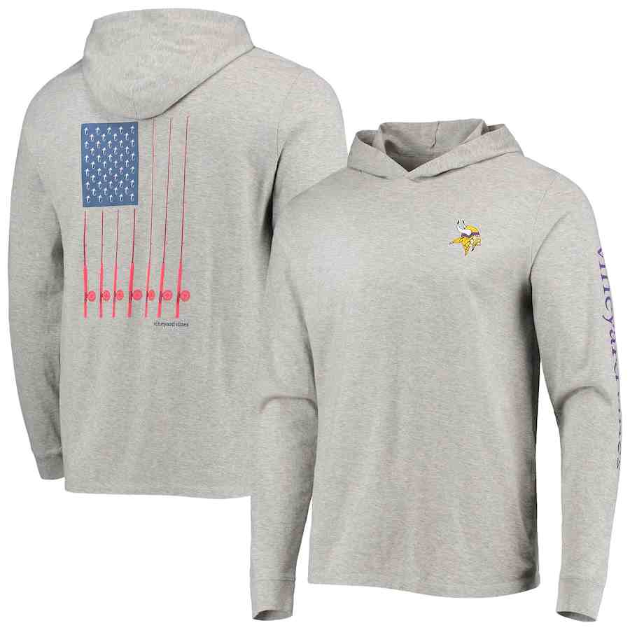 Men's Minnesota Vikings Grey Performance Pullover Hoodie