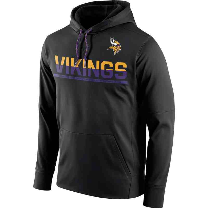 Men's Minnesota Vikings Nike Black Sideline Circuit Pullover Performance Hoodie