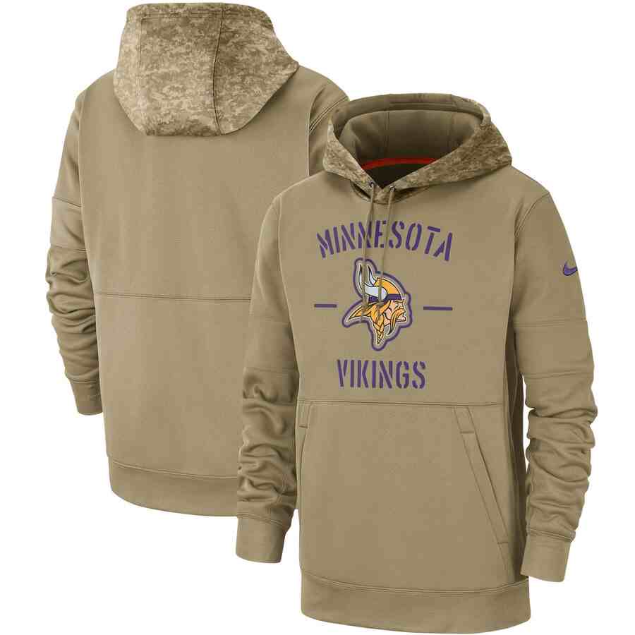 Men's Minnesota Vikings Nike Camo 2019 Salute To Service Therma Performance Pullover Hoodie