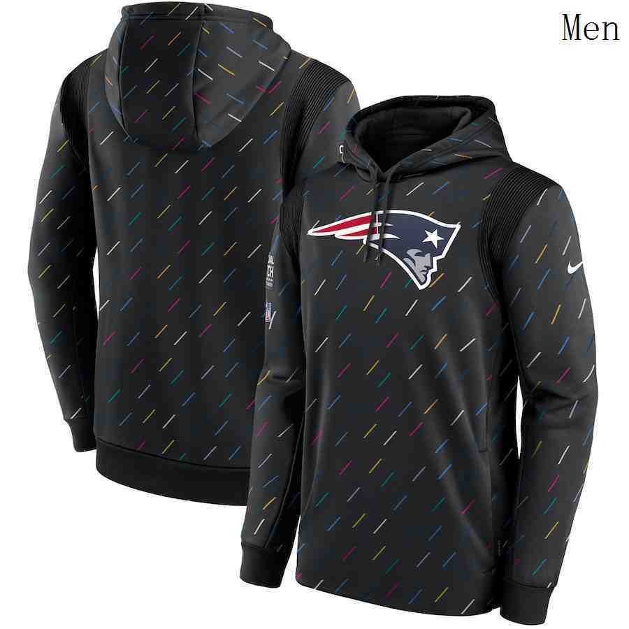 Men New England Patriots Nike Charcoal 2021 NFL Crucial Catch Therma Pullover Hoodie