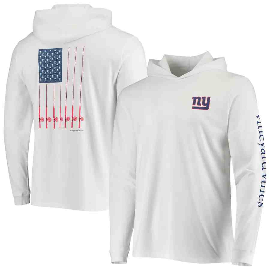 Men's New York Giants White Performance Pullover Hoodie