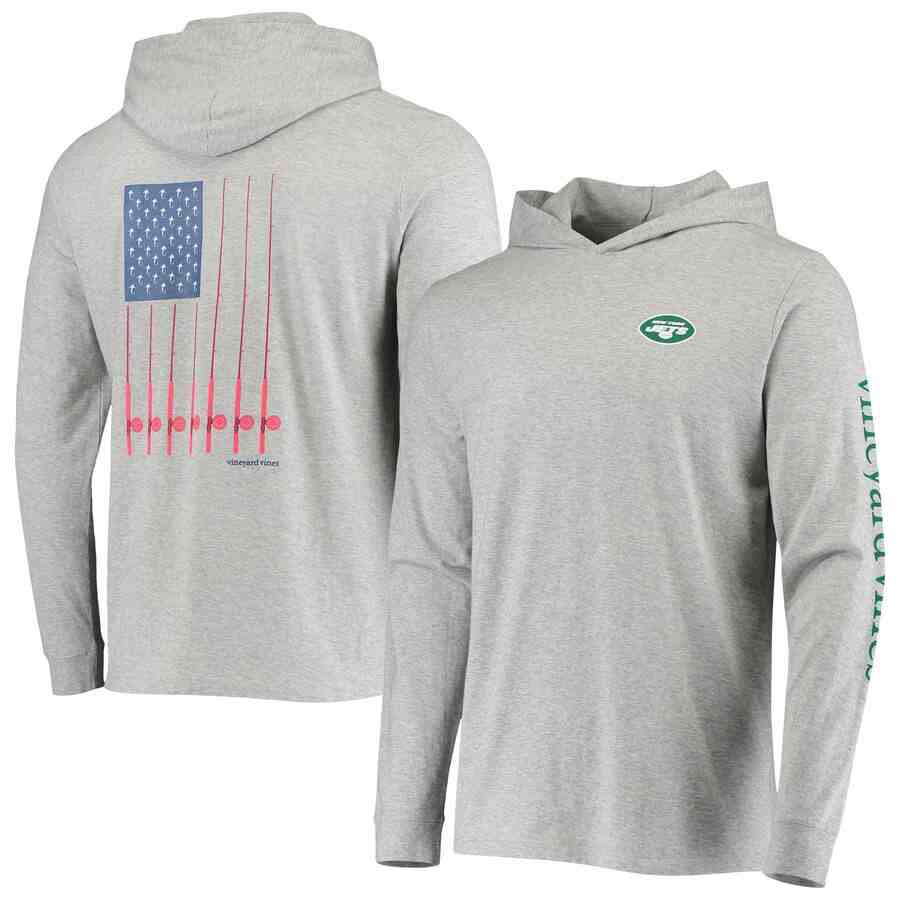 Men's New York Jets  Grey Performance Pullover Hoodie
