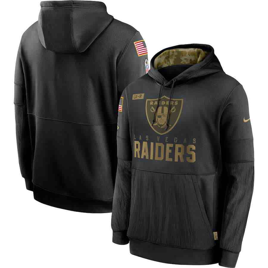 Men's Las Vegas Raiders Nike Camo 2020 Salute To Service Therma Performance Pullover Hoodie