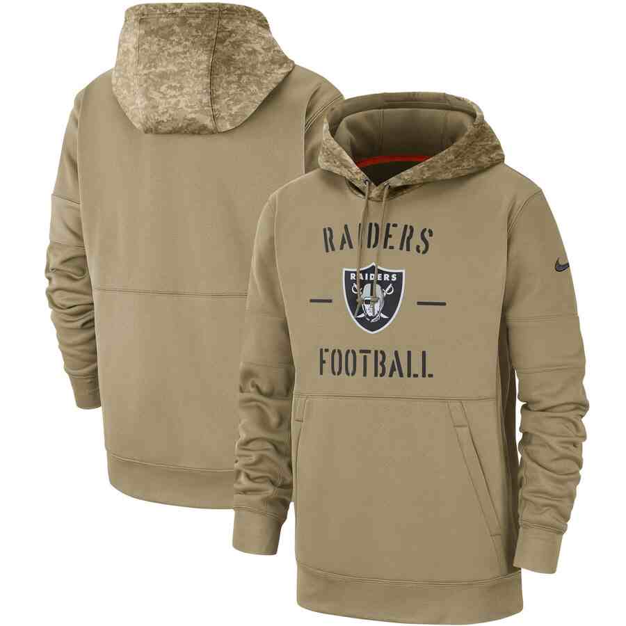 Men's Las Vegas Raiders Nike Camo 2019 Salute To Service Therma Performance Pullover Hoodie