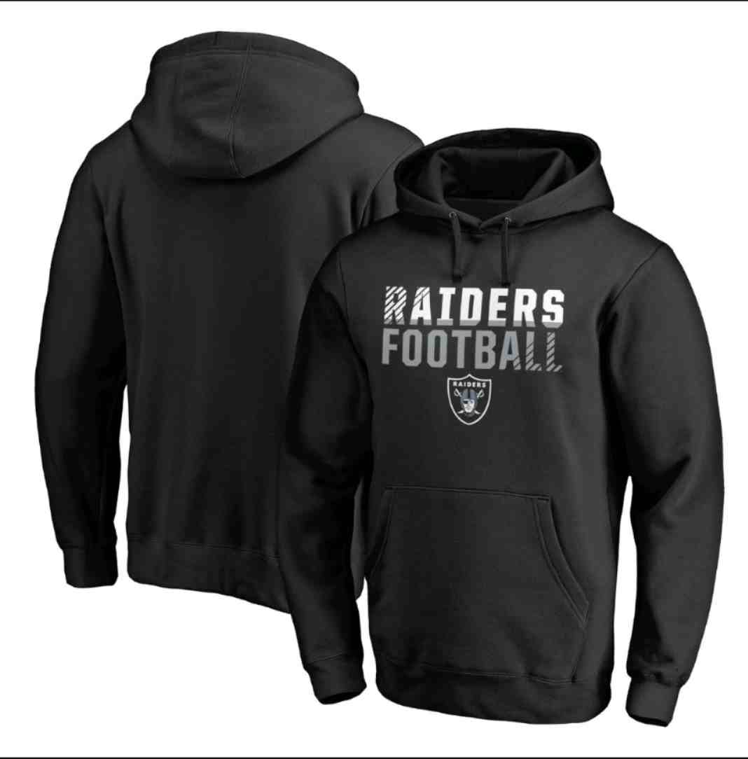 Men's Oakland Raiders Black Sideline Circuit Pullover Performance Hoodie