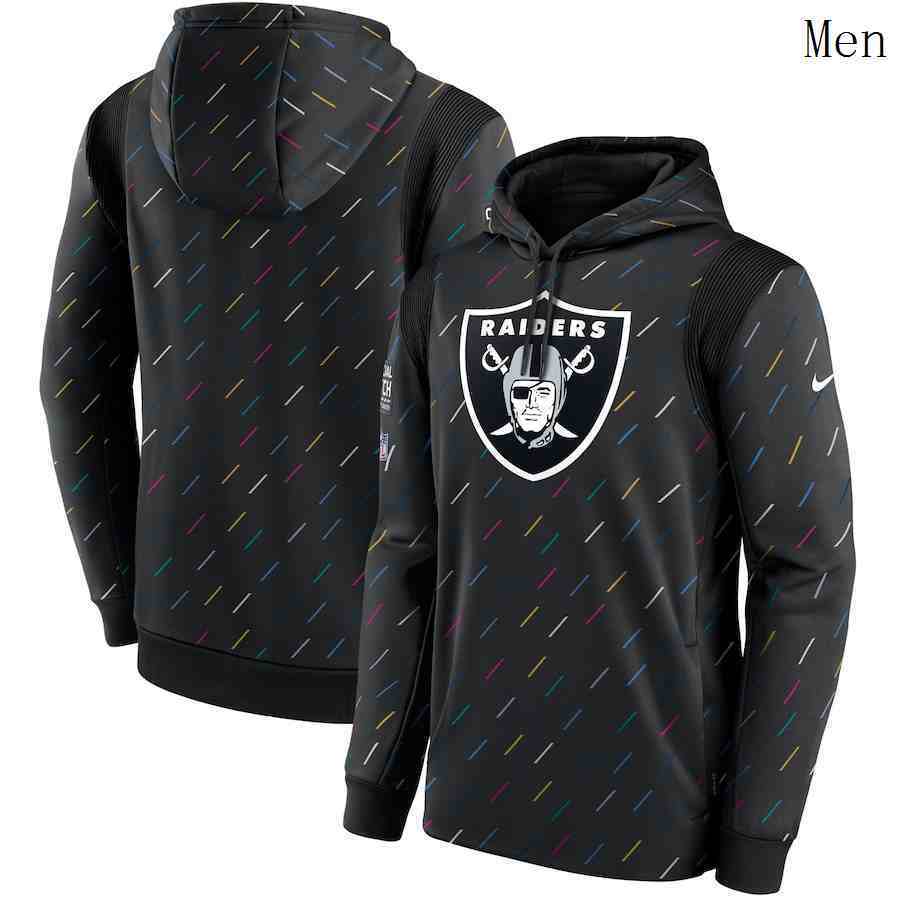 Men Las Vegas Raiders Nike Charcoal 2021 NFL Crucial Catch Therma Pullover Hoodie