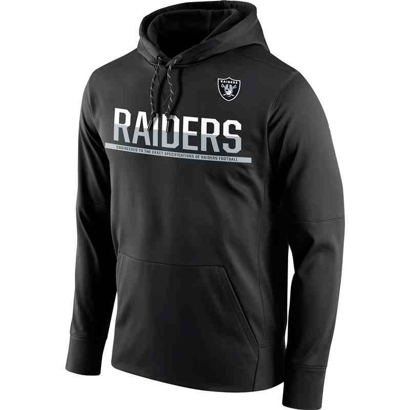 Men's Oakland Raiders Nike Black Sideline Circuit Pullover Performance Hoodie