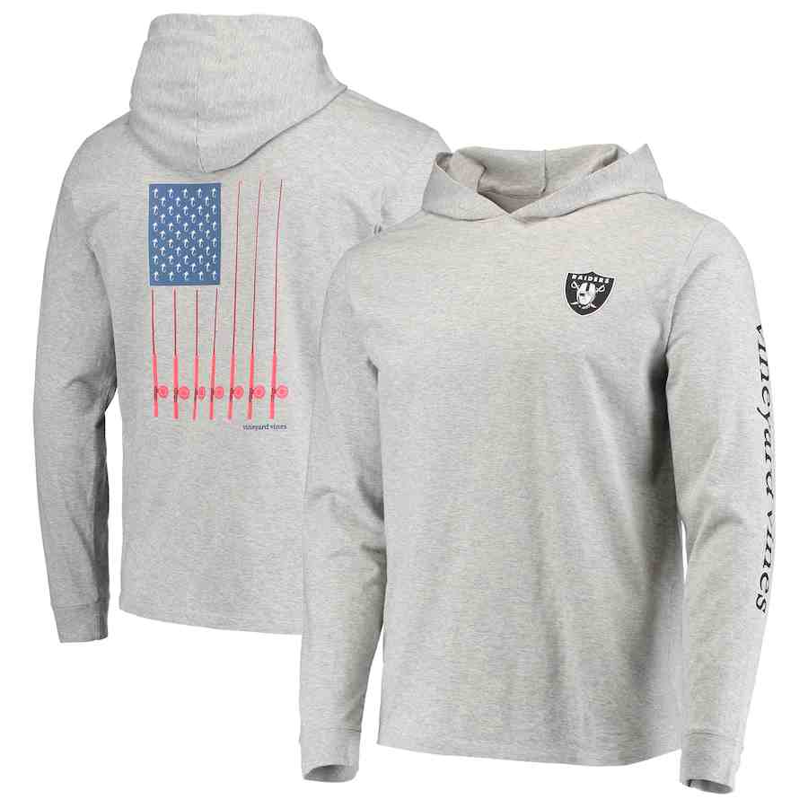 Men's Oakland Raiders Grey Performance Pullover Hoodie