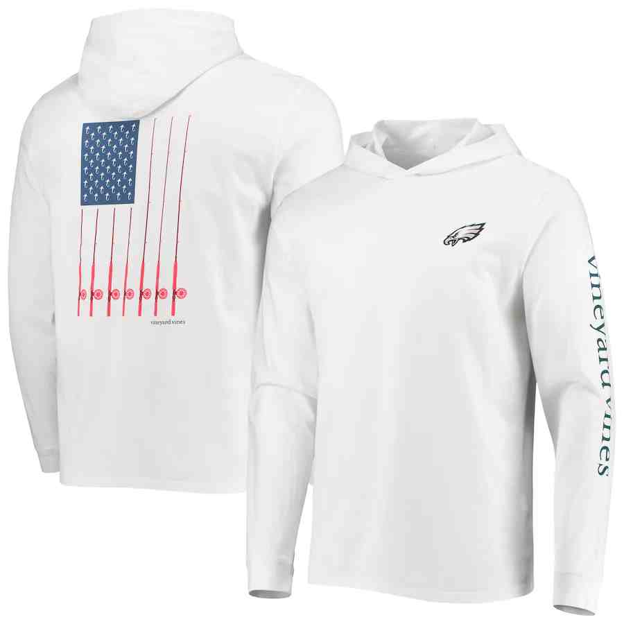 Men's Philadelphia Eagles White Performance Pullover Hoodie