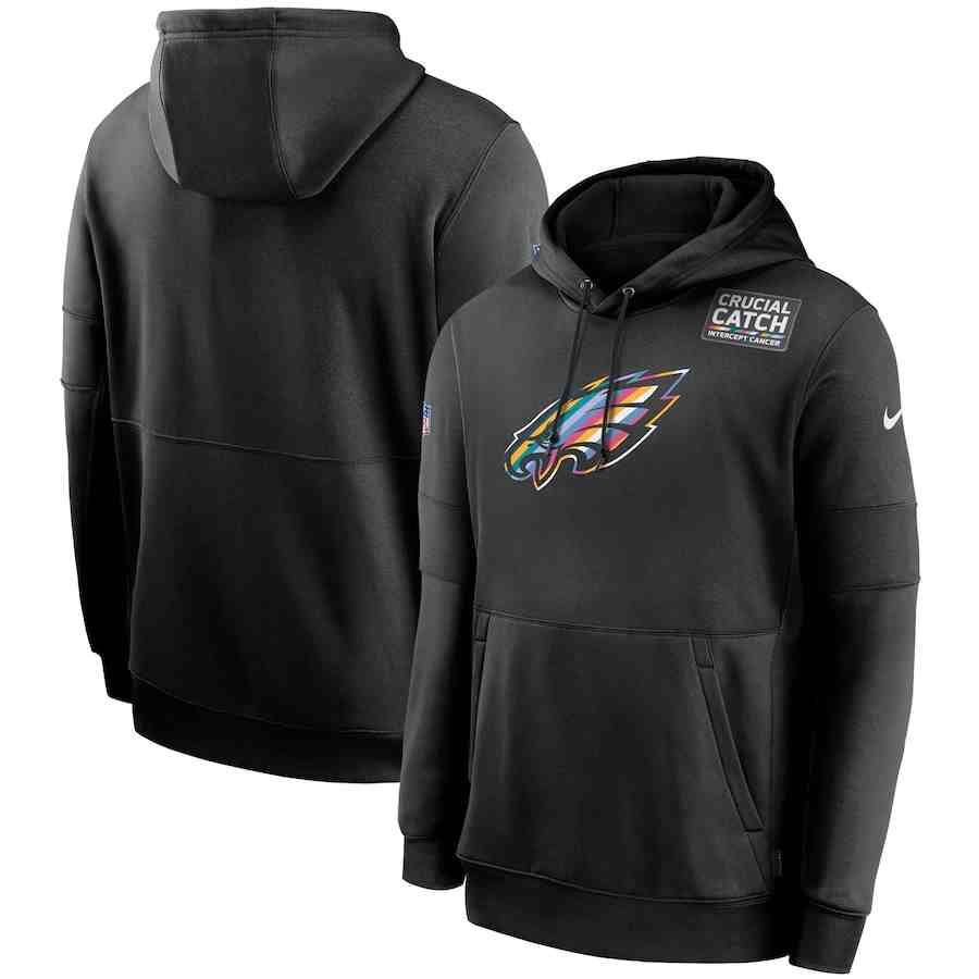 Men's Philadelphia Eagles 2020 Nike Crucial Catch Sideline Performance Pullover Hoodie