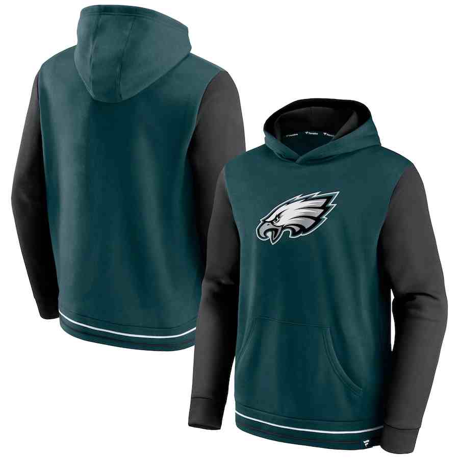 Philadelphia Eagles Fanatics Branded Block Party Pullover Hoodie - Midnight Green&Black