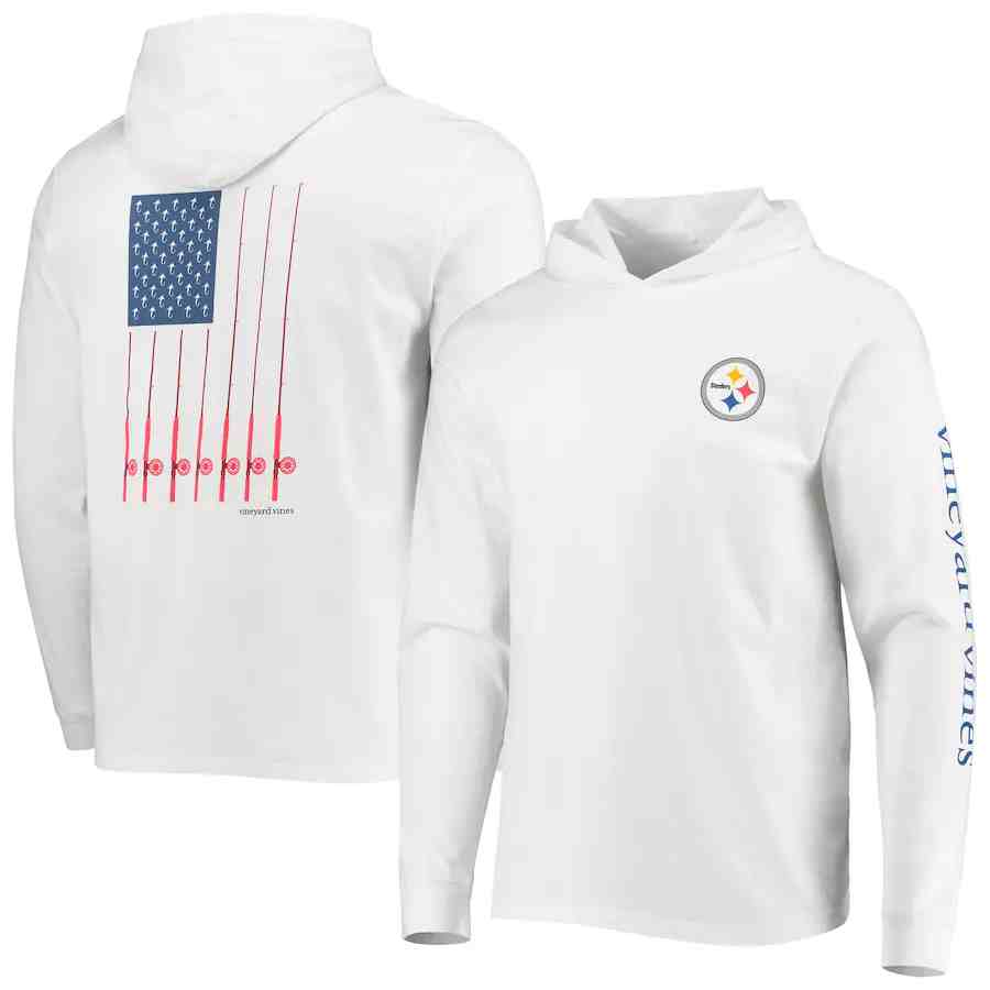 Men's Pittsburgh Steelers White Performance Pullover Hoodie