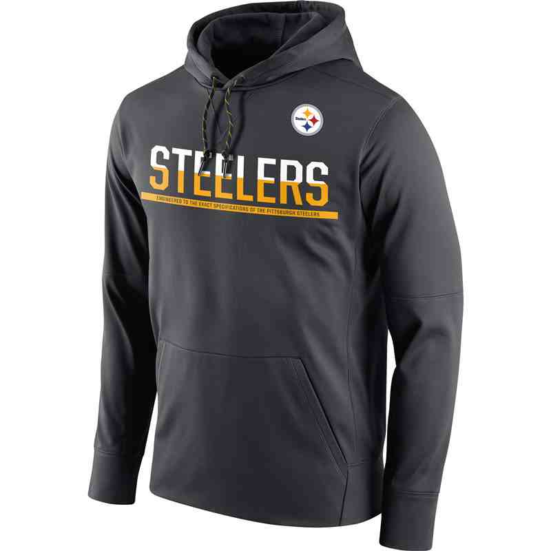 Men's Pittsburgh Steelers Nike Anthracite Sideline Circuit Pullover Performance Hoodie