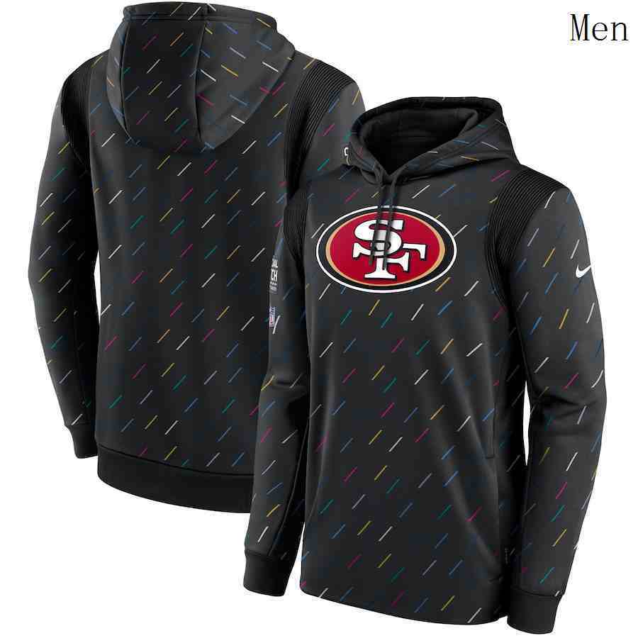 Men San Francisco 49ers Nike Charcoal 2021 NFL Crucial Catch Therma Pullover Hoodie