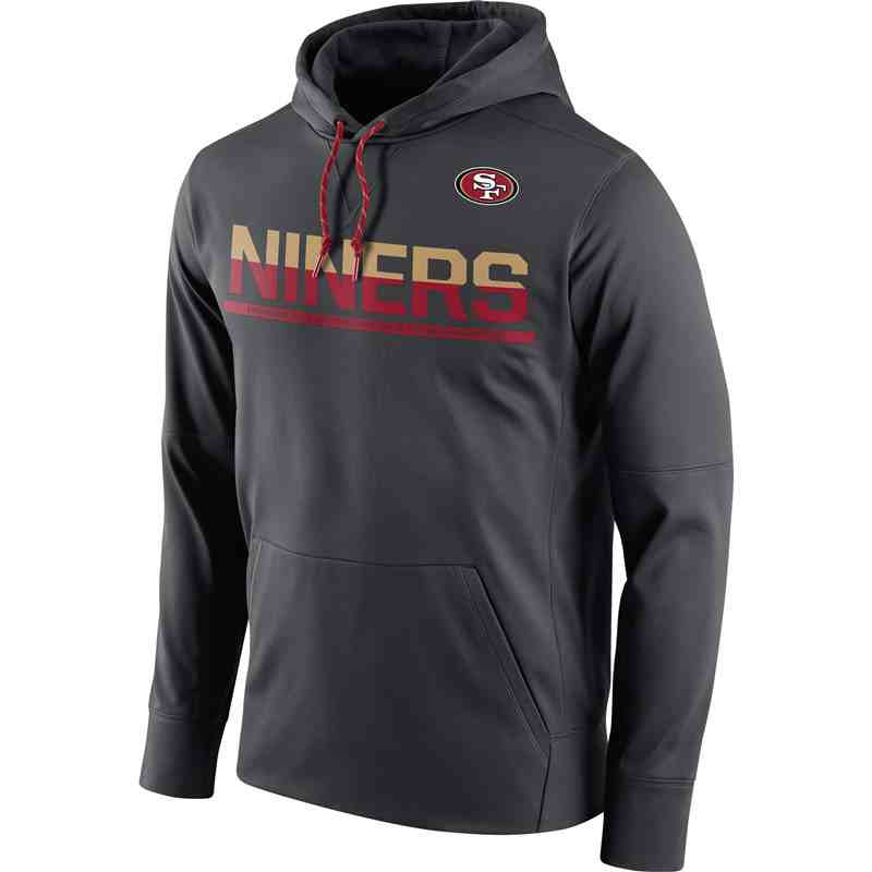 Men's San Francisco 49ers Nike Anthracite Sideline Circuit Pullover Performance Hoodie