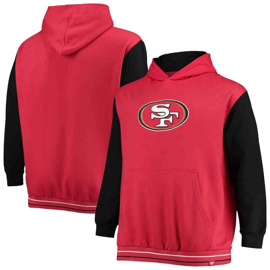 San Francisco 49ers Fanatics Branded Big & Tall Block Party Pullover Hoodie - Scarlet&Black