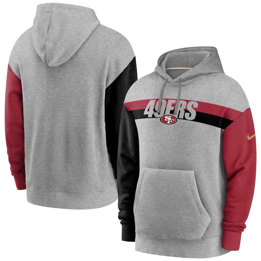Nike San Francisco 49ers Heathered Gray Fan Gear Heritage Tri-Blend Pullover Hoodie