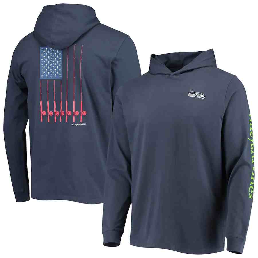 Men Seattle Seahawks Blue Performance Pullover Hoodie
