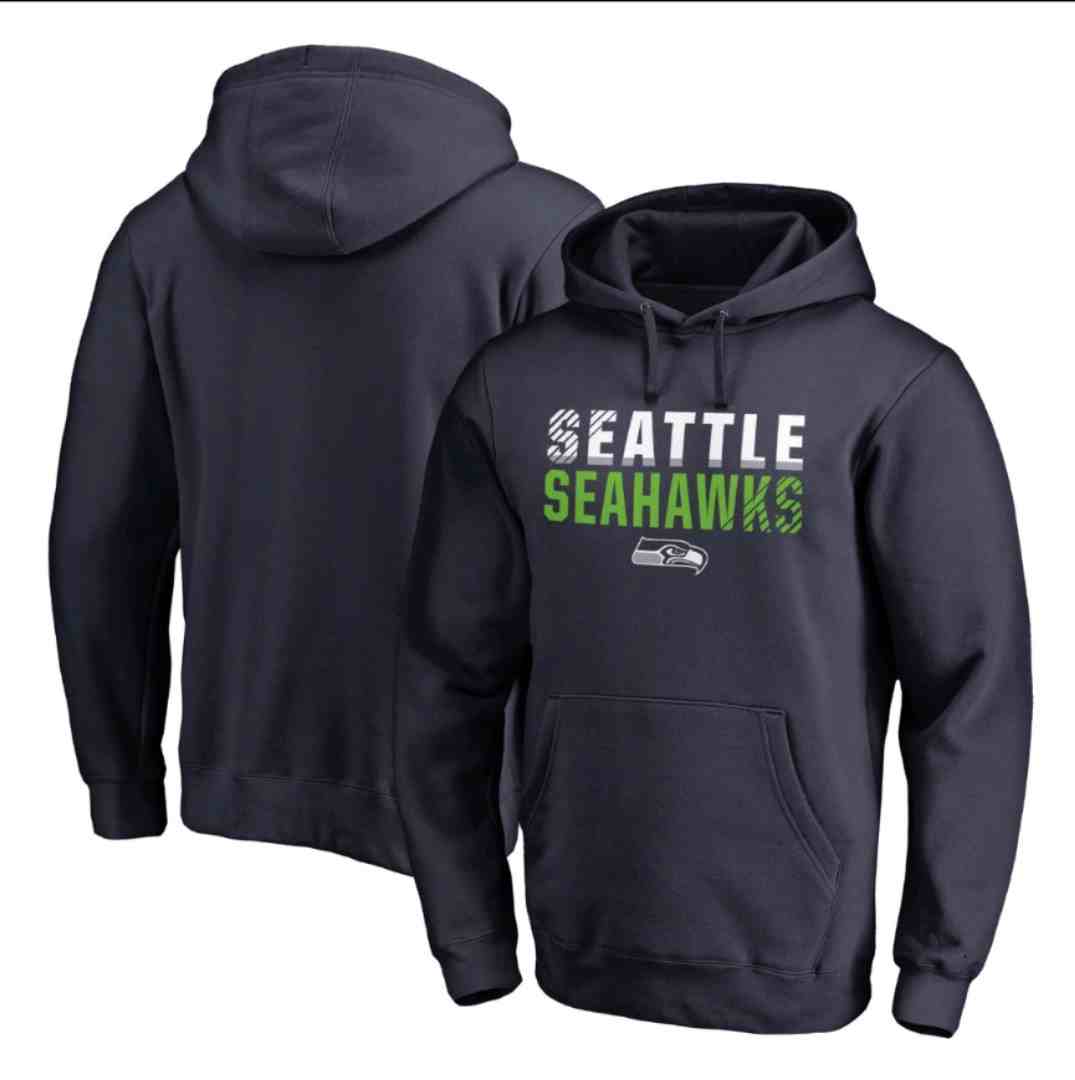 Men's Seattle Seahawks College Navy Sideline Circuit Pullover Performance Hoodie