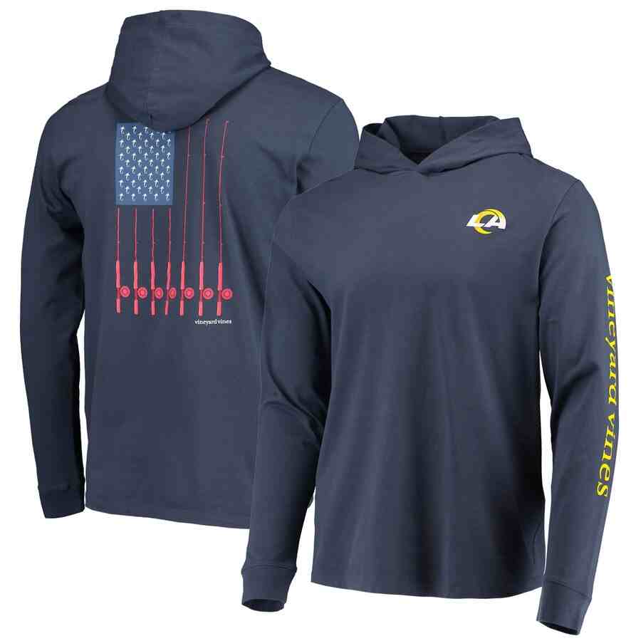 Men's Los Angeles Rams Blue Performance Pullover Hoodie