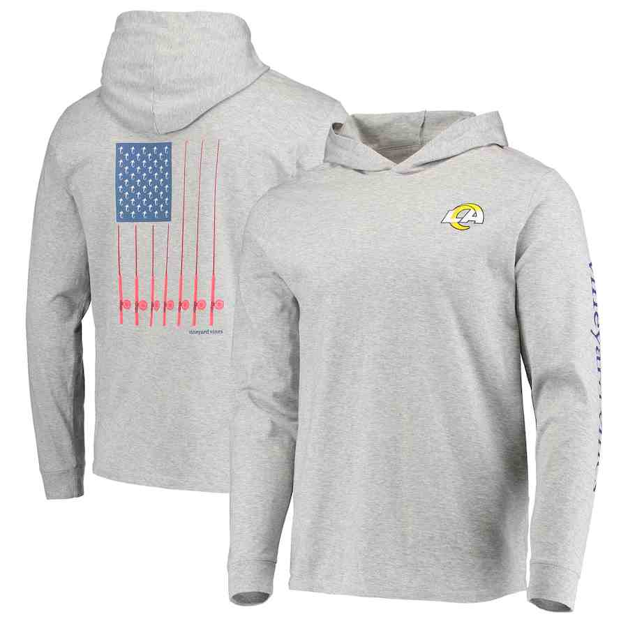 Men's Los Angeles Rams Grey Performance Pullover Hoodie
