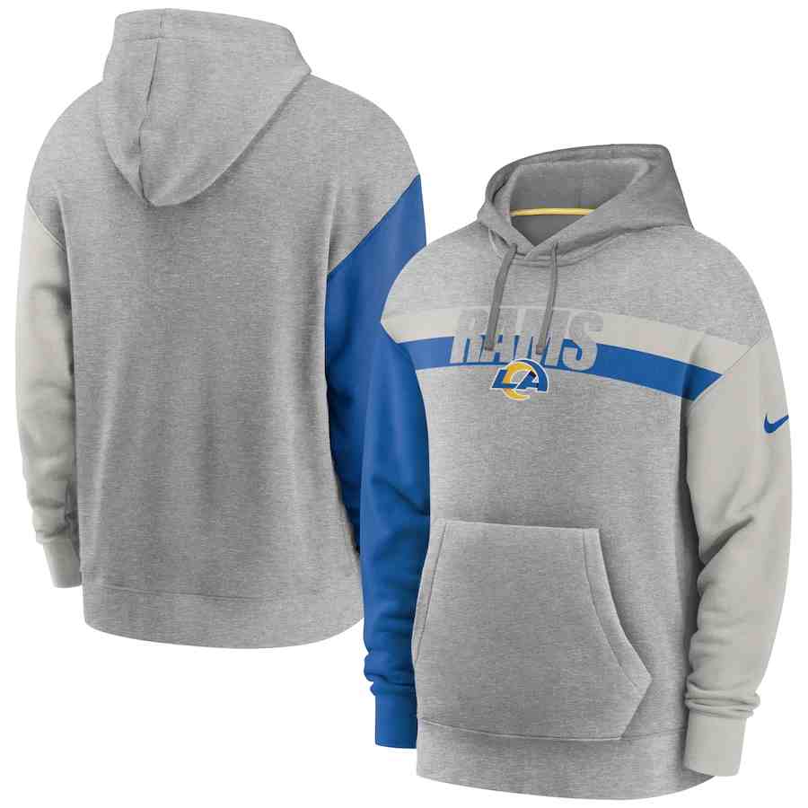 Nike Los Angeles Rams Heathered Gray Fan Gear Heritage Tri-Blend Pullover Hoodie