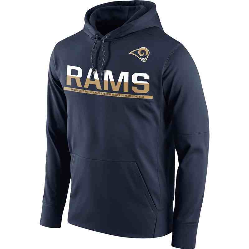 Men's Los Angeles Rams Nike Navy Sideline Circuit Pullover Performance Hoodie