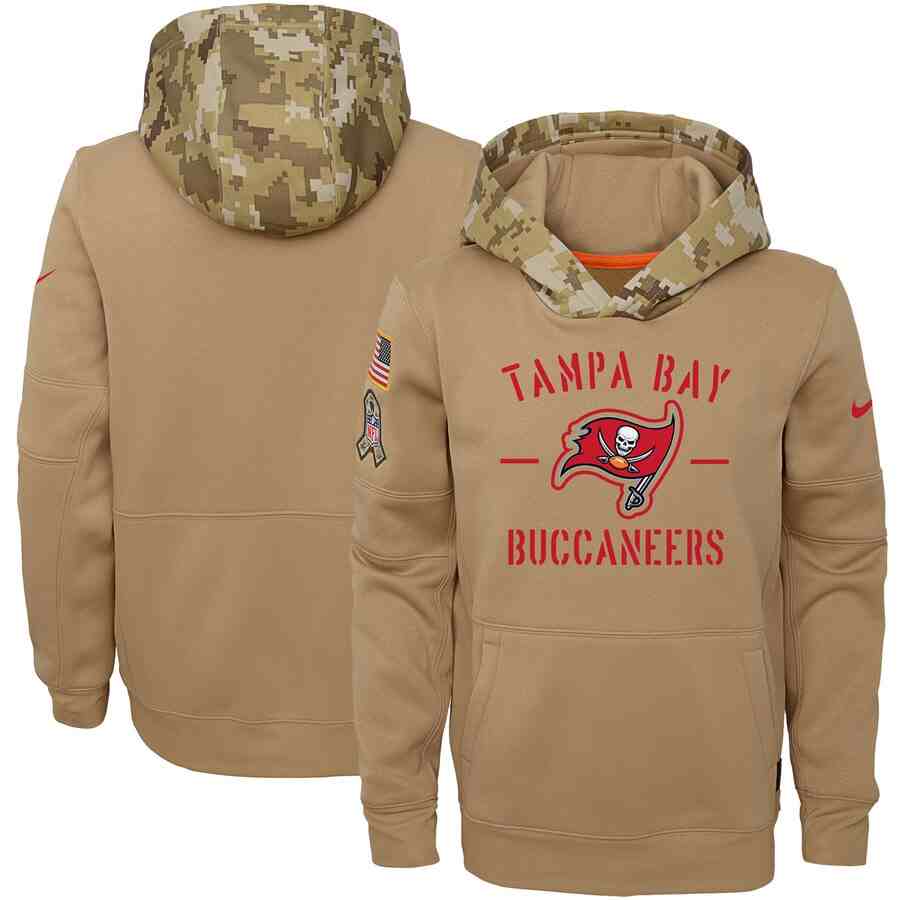 Youth Tampa Bay Buccaneers Nike Camo 2019 Salute To Service Therma Performance Pullover Hoodie
